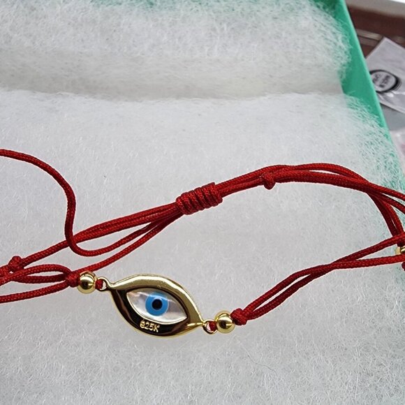 NEW Sterling Silver 925 Evil Eye Red String Bracelet – Protection & Style - Picture 7 of 7